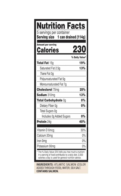 Generic 7 oz (Pack 5) Member Mark Canned Atlantic Salmon, of | Wild-Caught, Readyy-to-Eat High Protein Seafood |