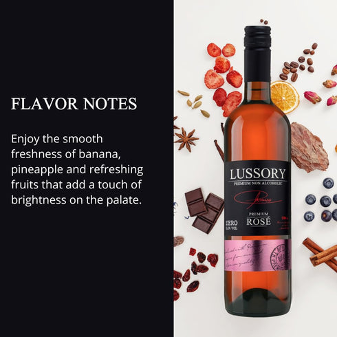 0.0% (750ml, 2 Lussory Premium Rose Alcohol Removed Dealcoholized Rose Non Alcoholic Wine From Spain, Low Calories, Low