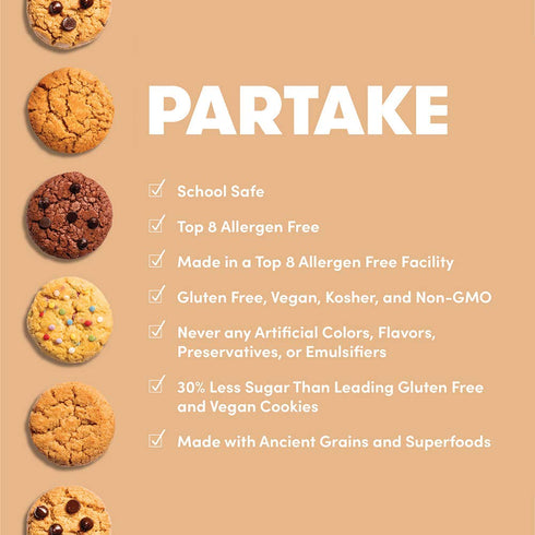 4 8 (4 Partake Soft-Baked Cookies - Chocolate Chip | Boxes | Vegan & Gluten Free | Free of Top Allergens- Dairy Free