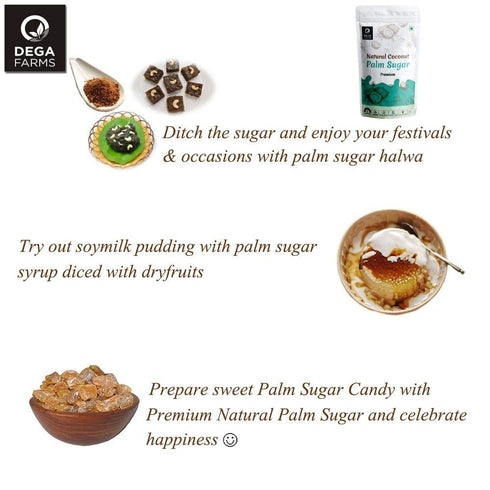 DEGA FARMS 200GM 100% Premium Natural Coconut Palm Sugar - | Made with Pure, Organic & Natural Ingredients - Sedex