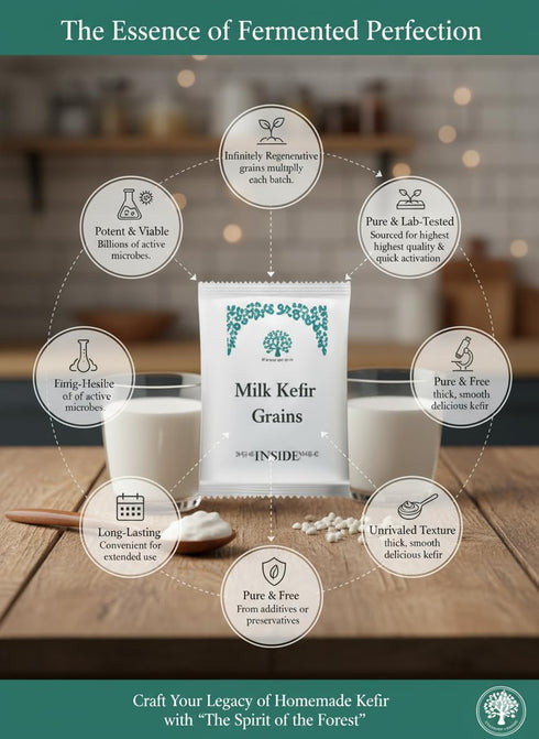 SET Original Milk Kefir Lebanese Starter COMPLETE w/ Grains - Active Probiotic Starter Cultures Easy Care Culture