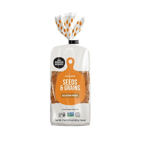 Little Northern Bakehouse (4 pack, 17 oz. Seeds & Grains Gluten Free Bread, Non-GMO and Allergy-Friendly Sliced Bread