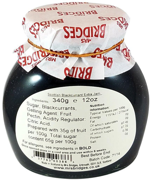 Generic Set 2 12 Oz Mrs. Bridges of Scotland, of Jars, Scottish Blackcurrant Preserves, Imported from Scotland, Each