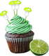 LcingTify 30 Summer PCS Mushroom Cupcake Toppers Green Foam Mushroom Cupcake Picks Mini Mushroom Theme Birthday Party