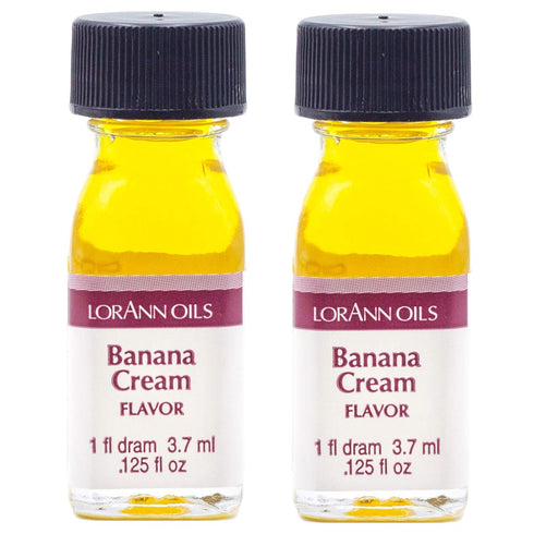 LorAnn Oils Super Strength Flavoring - Banana Cream, Pack of 2, 0.125 fl oz - Bold, Natural Flavors for Candy Making