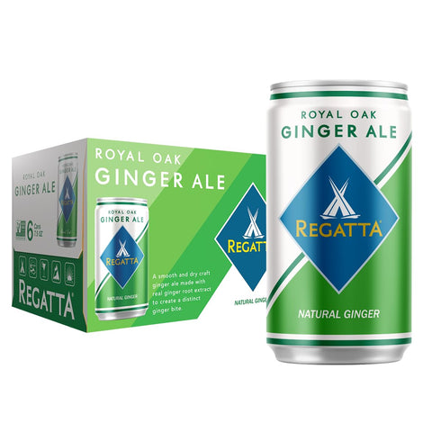 Royal Oak Ginger Ale by Regatta, Case of 24 Sleek Mini Cans,
