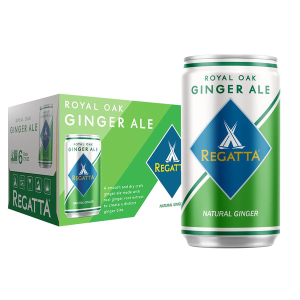 Royal Oak Ginger Ale by Regatta, Case of 24 Sleek Mini Cans,