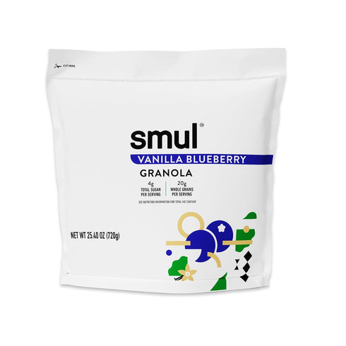 smul Wholegrain Granola Vanilla Blueberry Healthy Cereal for a Nutritious Breakfast <5g