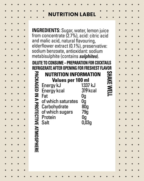 1 (33.8 Oz), Finest Call Premium Elderflower Syrup Drink Mix, Liter Bottle Fl Individually Boxed