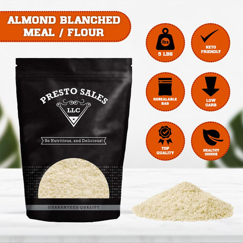 80 oz. #1 Presto Sales Almonds, "FRESH CROP YEAR" Extra Sifted Fine Fresh Flour healthy Blanched Raw | Keto and Paleo