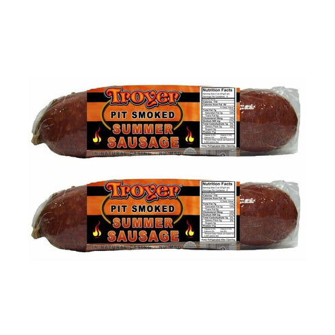 Troyer Cheese Inc Summer Sausage Pit Smoked from Amish Country Slice and Enjoy Pack of
