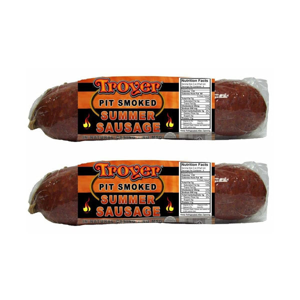 Troyer Cheese Inc Summer Sausage Pit Smoked from Amish Country Slice and Enjoy Pack of