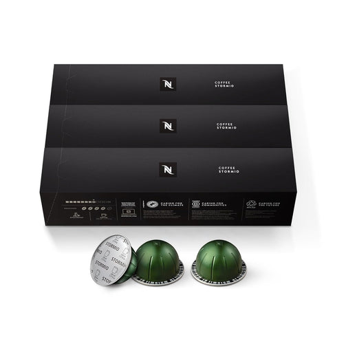Nespresso Capsules Vertuo, Stormio, Dark Roast Coffee, 30-Count Coffee Pods, Brews 7.8oz.
