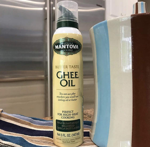 5 Oz Pack) Mantova Ghee Butter Spray High in naturally balanced omega fatty acids, with olive oil and avocado oil, Fl