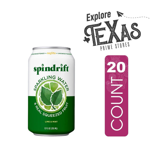20- Pack 12 oz Spindrift of Nojito Lime & Mint Sparkling Water & Real Squeezed Fruit fl Can