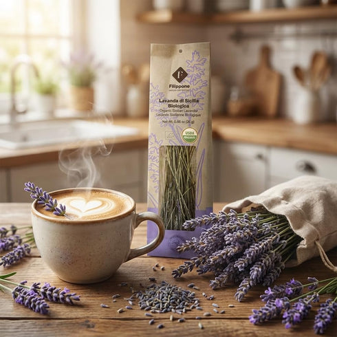 25 (0.88 oz), Filippone - Organic Edible Dried Lavender Bunch g Edible lavender for drinks, Food Grade, Italian Dried