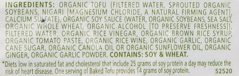 Wildwood 7 OZ Organic Teriyaki Baked Tofu