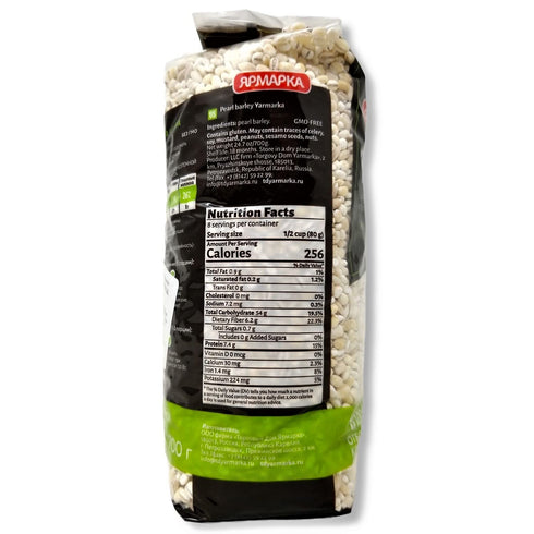 24.7 oz 700g (pack 10) Yarmarka Pearl Barley - of Hearty Whole Grain Barley, Perfect for Soups, Stews & Risotto-Style