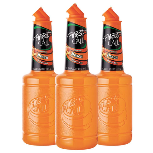 Finest Call Premium Peach Fruit Puree Drink Mix, 1 Liter Bottle (33.8