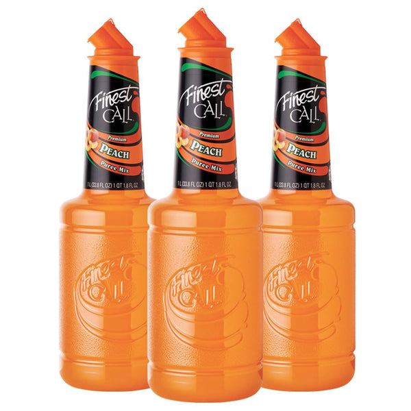 Finest Call Premium Peach Fruit Puree Drink Mix, 1 Liter Bottle (33.8