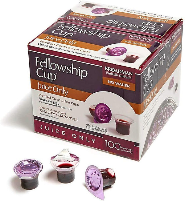 BROADMAN CHURCH SUPPLIES Pre-filled Communion Fellowship Cup, Juice Only, 100 Count