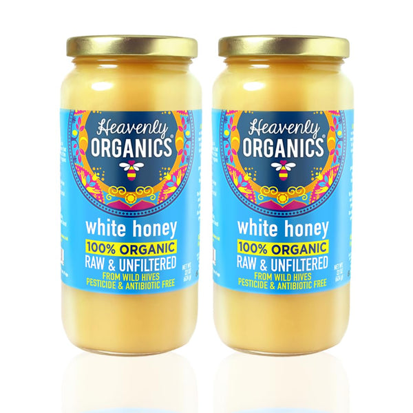 Heavenly Organics Raw White Honey, 100% Organic | Unheated, Lightly Filtered Creamy
