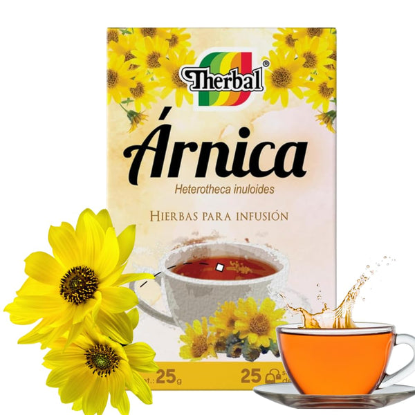 Therbal rnica Herbal Tea 25 Tea Bags 100% Natural Infusion Caffeine-Free Heterotheca