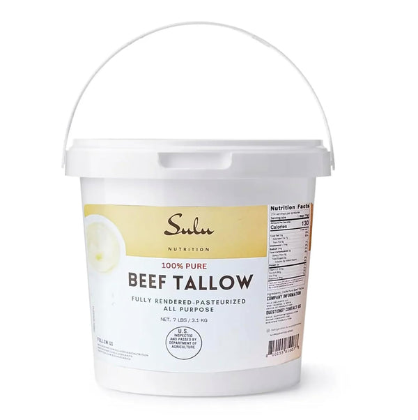 100% Pure Rendered NON GMO Beef Tallow-Food Grade- 7LBS