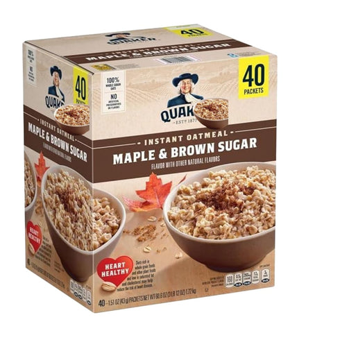 Generic Instant Oatmeals, Maple~Brown Sugar Flavor, 40 Count (40 Count(1 Pack))