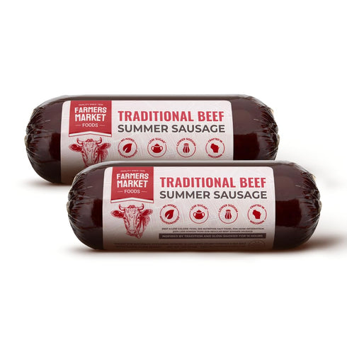 Farmers Market, Gluten Free, Keto, Paleo, Low Sodium, Low Sugar, Summer Sausage