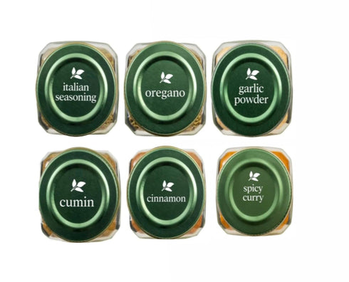 Generic Set (6 Simply Organics Herbs and Spices Assorted Variety Gift Glass flavors)