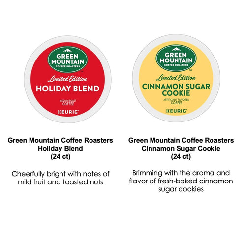 GEEGVV Pack 2 24 48 Cinnamon Sugar Cookie and Holiday Blend K-Cups Coffee Variety of Boxes - Ct Each, Ct Keurig Single