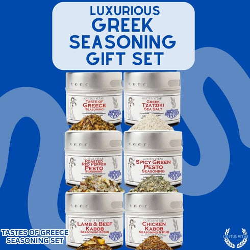 Set Pack GLP-1 Greek Seasoning Gift | Tastes of Greece | Artisanal Spice Blends Six | Non GMO, All Natural | No MSG