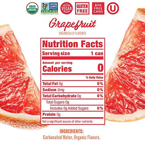 8 Pack, 12 Nixie Organic Grapefruit Sparkling Water FZ
