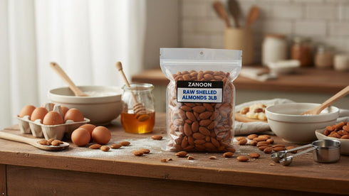 3LB Almonds by ZANOON Raw, Large California Almonds, High Protein & Vitamin E, Gluten-Free, Kosher, Vegan, Unsalted