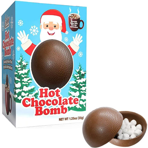 3-Pack Christmas Hot Milk Chocolate Bombs, Chocolaty Hallow Filled with Mini Marshmallows Birthday, Cocoa Bombs