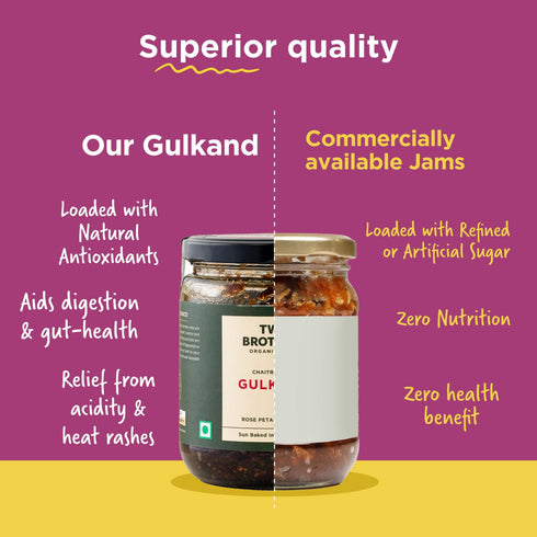 |16 Oz Rose Petal Jam Gulkand | Made from Premium Chaitri Rose | Naturally Sweetened with Raw Honey & Mishri | Best