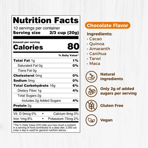 4 6 100% 3 1 boxes of superfoods extruded for a healthy cereal for everyday consumption at any time of day. It is a