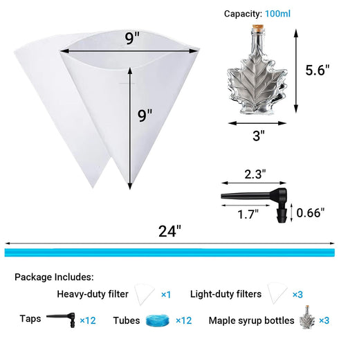 31 Maple Syrup Filter Tapping and Bottle Kits for Niter Sugar Sand Removal - Piece Complete Sugaring Starter Supplies