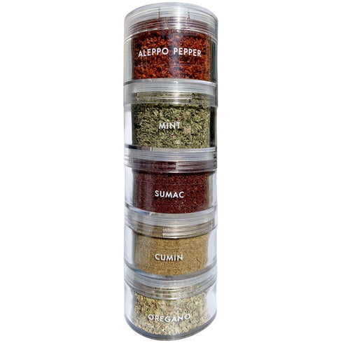 Spicylux Arabian Mix - Aleppo Pepper, Dried Mint, Sumac, Cumin, Oregano (Set of 5) - Packed in U.S.A.