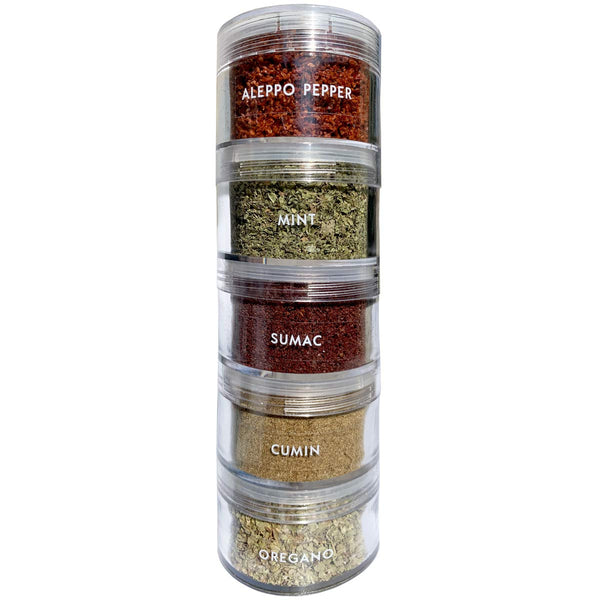 Spicylux Arabian Mix - Aleppo Pepper, Dried Mint, Sumac, Cumin, Oregano (Set of 5) - Packed in U.S.A.