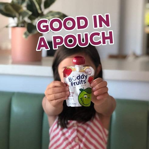 3.2oz (18pk) Buddy Fruits Snacks To Go Cinnamon Unsweetened Applesauce Pouch Gluten-Nut-Dairy-Preservatives-BPA Free