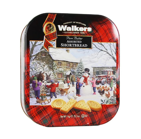 Walkers 35.3 oz Shortbread Cookies, Pure Butter Traditional Scottish Recipe, Family Size Box, Authentic European Bakery