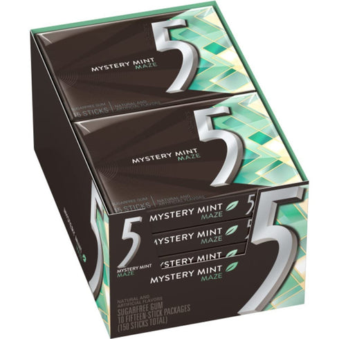5 Gum Sweet Mint Sugar Free Chewing Gum Bulk, 15 Stick Box