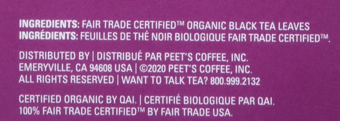 15 Mighty Leaf Tea Organic Breakfast Hand-Stiched Tea Bags, ct