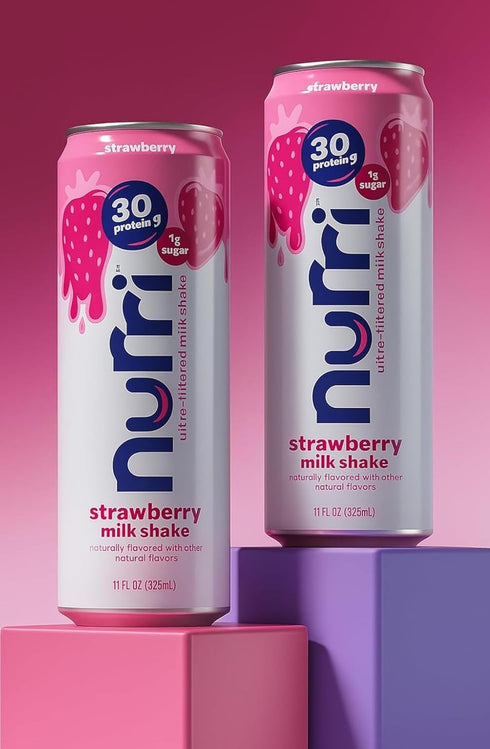 Taste Valley 3 Count 9 Count Nurri Ultra Filtered Milk Shake, (Vanilla, Stawbery, Chocolate) Total