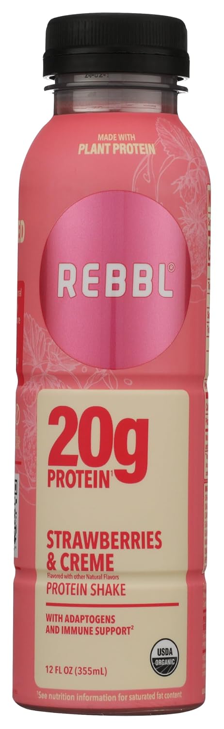 REBBL Organic Strawberries & Creme Protein Elixir, 12 FZ
