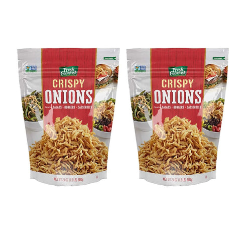 Fresh Gourmet Crispy Onions Snack and Salad Topper, 24 Ounce (Pack of