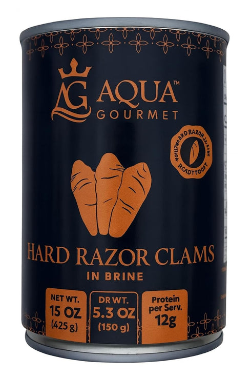 Aqua Gourmet - Canned Hard Razor Clams in Brine, Premium Chilean Seafood,