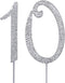 MAGJUCHE Silver 10" Crystal Cake Topper, Number 10 Rhinestones for 10th Birthday or Anniversary Party Decoration